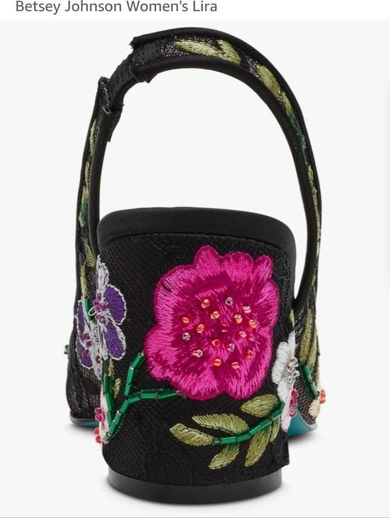 Betsey JOHNSON Black Lira Floral Beaded Accent Heels main image 5